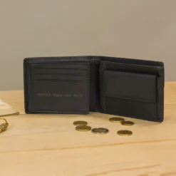 Pawel Pung Damepung Tegnebog Pengepung Dame Sort ægte Læder