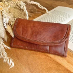 Ranya Pung Tegnebog Vintage Dame Brun Læder