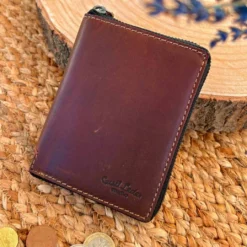 Darian Pung Tegnebog Pengepung Brun Læder