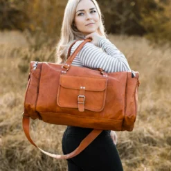 Harvey Rejsetaske Skuldertaske Håndbagage Herre Dame Brun Læder -Taske Salgsbutik Insta Harvey R27b 4 1280x1280