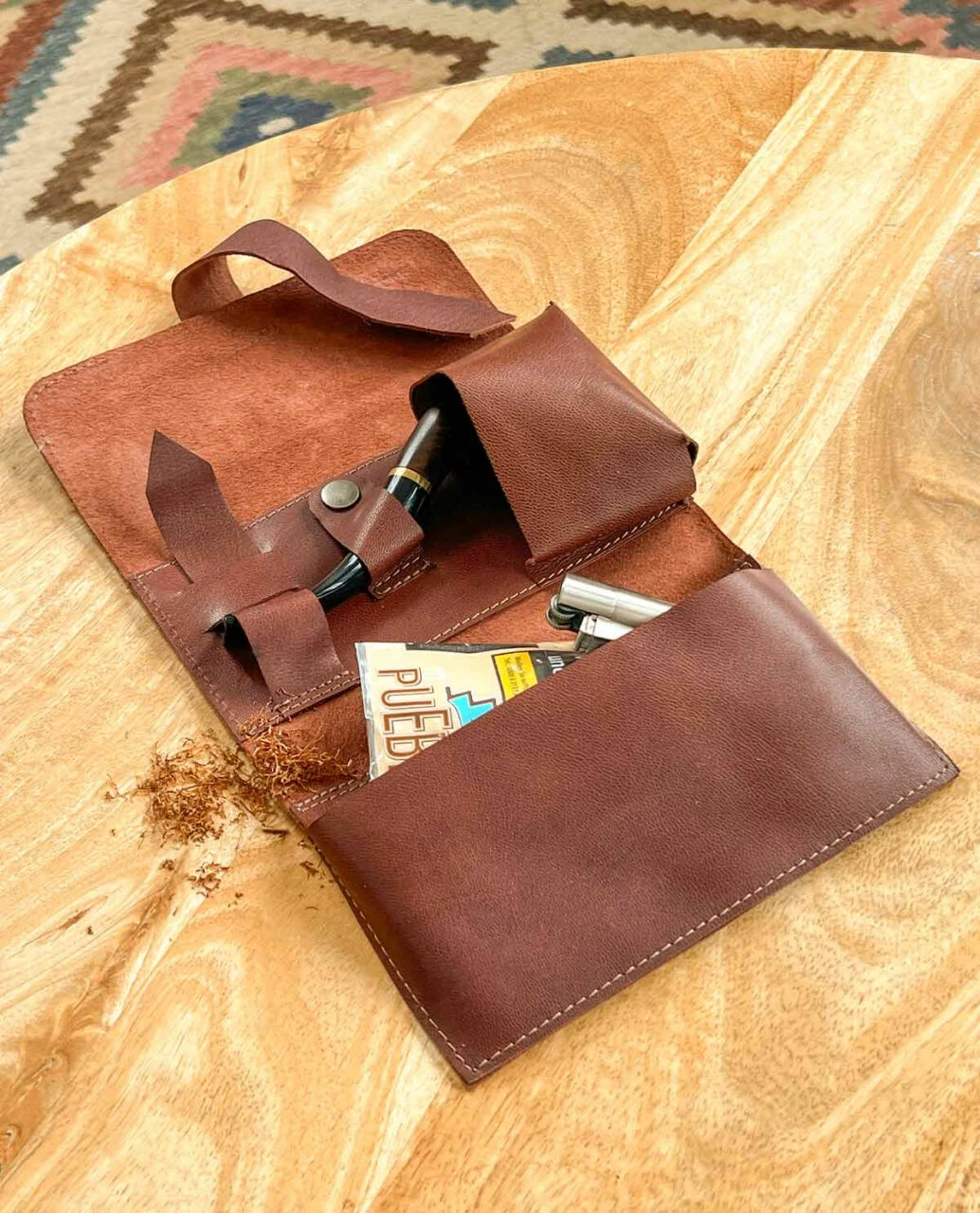 Ian Pibetaske Pibepung Tobakspung Pibeetui Etui Til Rulletobak Brun Læder 4 Ian Pibetaske Pibepung Tobakspung Pibeetui Etui Til Rulletobak Brun Læder - Billede 4