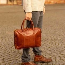 Jonah Dokumentmappe Skoletaske Lædertaske Kontortaske Brunt Læder -Taske Salgsbutik Insta Jonah 2B106 20 2 1 1 1280x1280