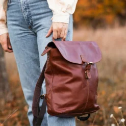 Kieran Rygsæk Læderrygsæk Tyverisikret Dame Herre Brun Læder -Taske Salgsbutik Insta Kieran 2M82 20 38 6 1280x1280