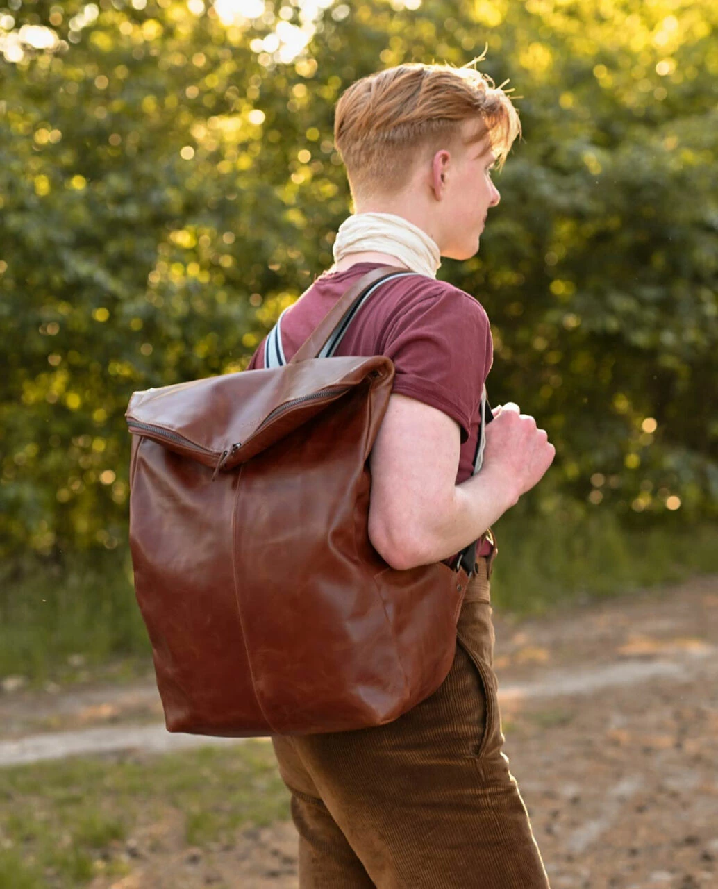 Neal Rygsæk Backpack Lædertaske Unitaske Arbejdstaske Håndbagage Retro Brun Læder 5 Neal Rygsæk Backpack Lædertaske Unitaske Arbejdstaske Håndbagage Retro Brun Læder - Billede 5