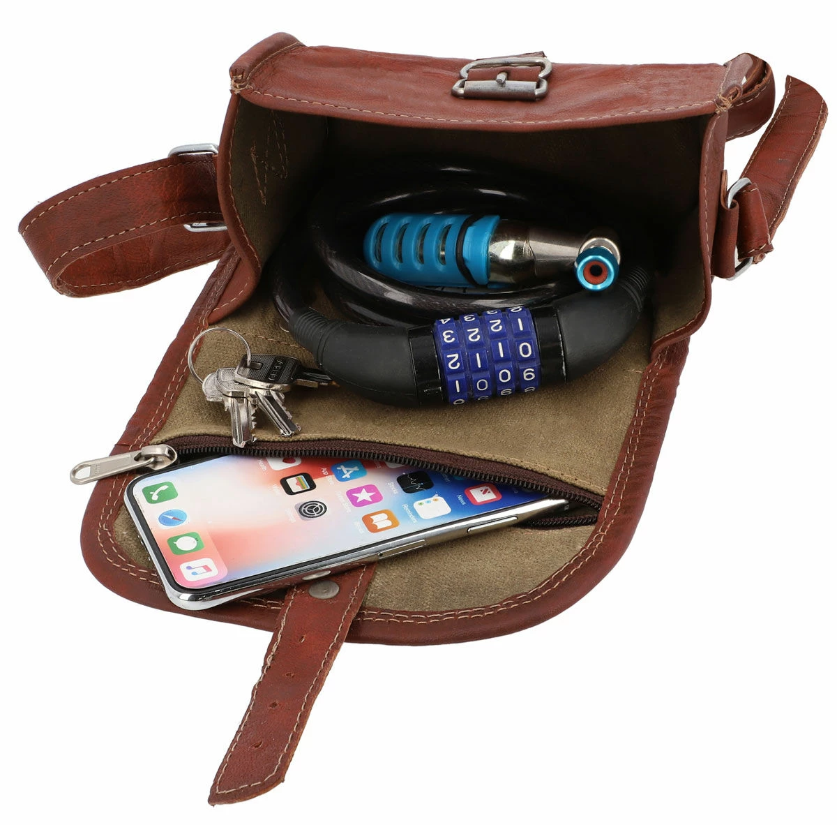 Rudi A. Sadeltaske Cykeltaske Sadel Taske Værktøjstaske Brun Læder 4 Rudi A. Sadeltaske Cykeltaske Sadel Taske Værktøjstaske Brun Læder - Image 4