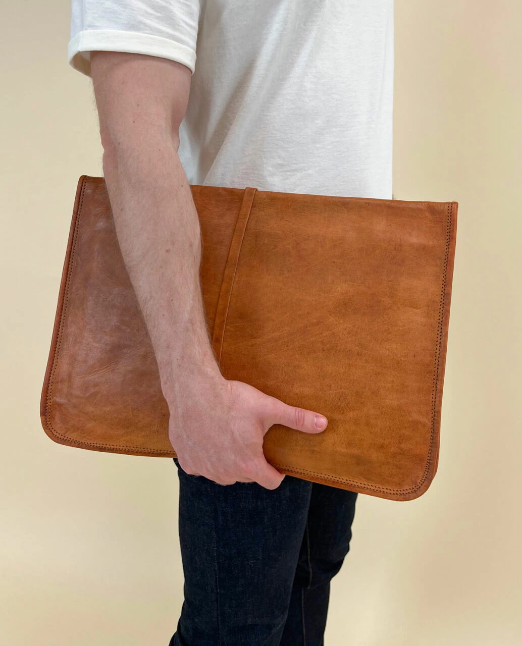 Clay Computertaske 17" Notebooktaske Læderomslag Brun Læder 2 Clay Computertaske 17" Notebooktaske Læderomslag Brun Læder - Billede 2