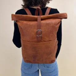 Manny Kurertaske Rygsæk Læderrygsæk Vintage Cityrygsæk Rygsæk Til Udendørs Brug Laptoptaske Universitetsrygsæk Vandrerygsæk Brun Læder