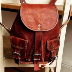 Lena Rygsæk Håndbagage Skuldertaske Dame Brun Læder