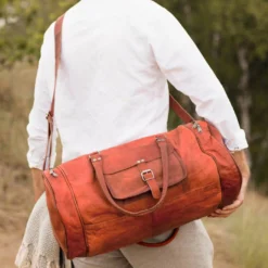 Michael Rejsetaske Lædertaske Sportstaske Håndbagage Weekendtaske Vintage Brun Læder -Taske Salgsbutik R32b insta 1280x1280