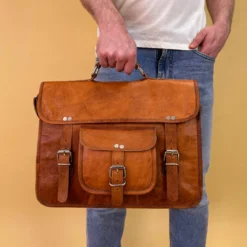 Finlay 15" Arbejdstaske Computertaske Skuldertaske Stor Brun Læder -Taske Salgsbutik U18n 1 model male 1280x1280