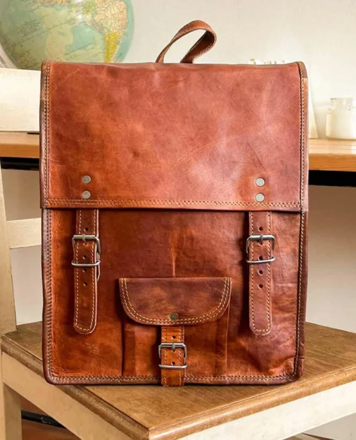 Joe Rygsæk Læderrygsæk Lædertaske Dame Herre Brun Læder -Taske Salgsbutik U39 indoor 1280x1280