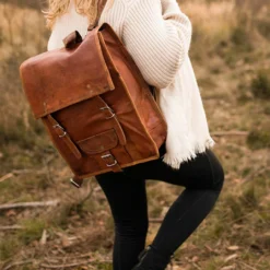 Joe Rygsæk Læderrygsæk Lædertaske Dame Herre Brun Læder -Taske Salgsbutik U39 insta 1280x1280