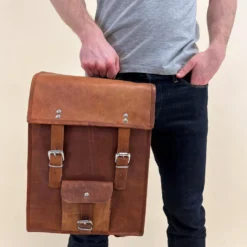 Joe Rygsæk Læderrygsæk Lædertaske Dame Herre Brun Læder -Taske Salgsbutik U39 model 2 1280x1280